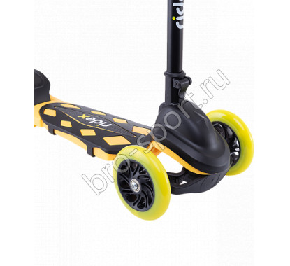 Самокат 3-х колесный RIDEX 3D Robin, 120/90 мм, неоновый желтый